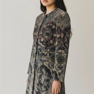 Giorgio Armani Vintage Women's Velvet Long Jacket Blazer Button Up Luxury Italy